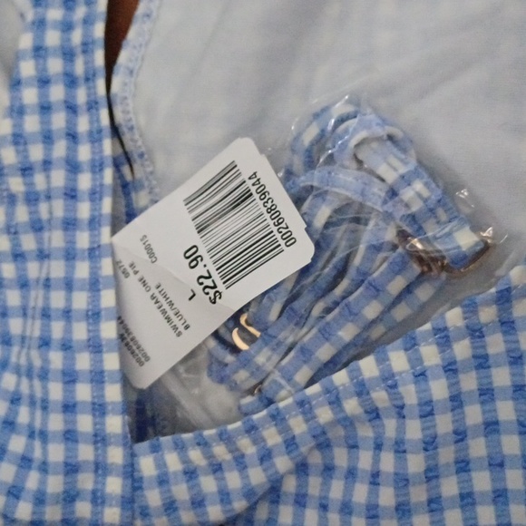 High cut reto style one-piece gingham swimsuit 🩵🌊⛱️🧜‍♀️🐚 - Picture 4 of 5